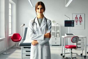 Lucro Presumido para Médicos - Imagem de médica em seu comsultório médico