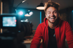 Contabilidade para Youtuber - Imagem de jovem youtuber gravando vídeo para seu canal no Youtube