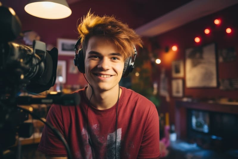 Simples Nacional para Youtuber - Imagem de youtuber gravando vídeo para seu canal no Yuutube