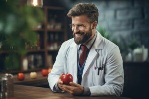 Simples Nacional para nutricionistas - Imagem de nutricionista em seu consultório de nutrição
