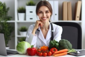Tributação para nutricionistas - Imagem de nutricionista em consultório de nutrição