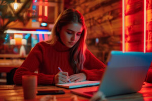 Contabilidade para social media - Imagem de gestor de mídias sociais com notebook