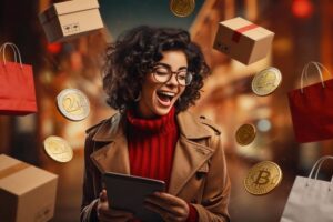 Tributação para e-commerce - Imagem de empresária de loja virtual feliz com a economia de impostos do seu comércio eletrônico